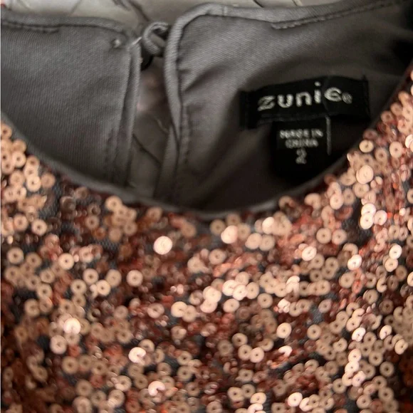 Zunie Rose Gold Sequin Dress - Picture 2 of 4